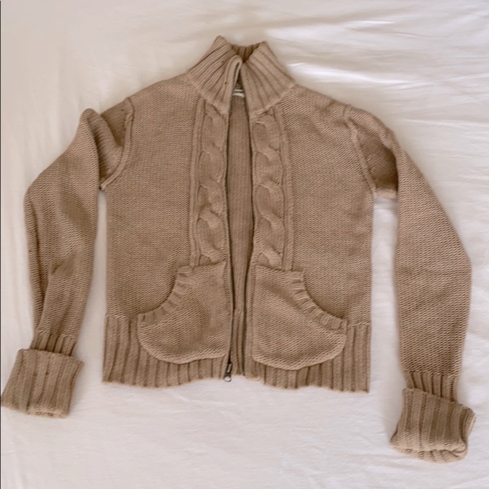 Old Navy women’s tan zip up cardigan